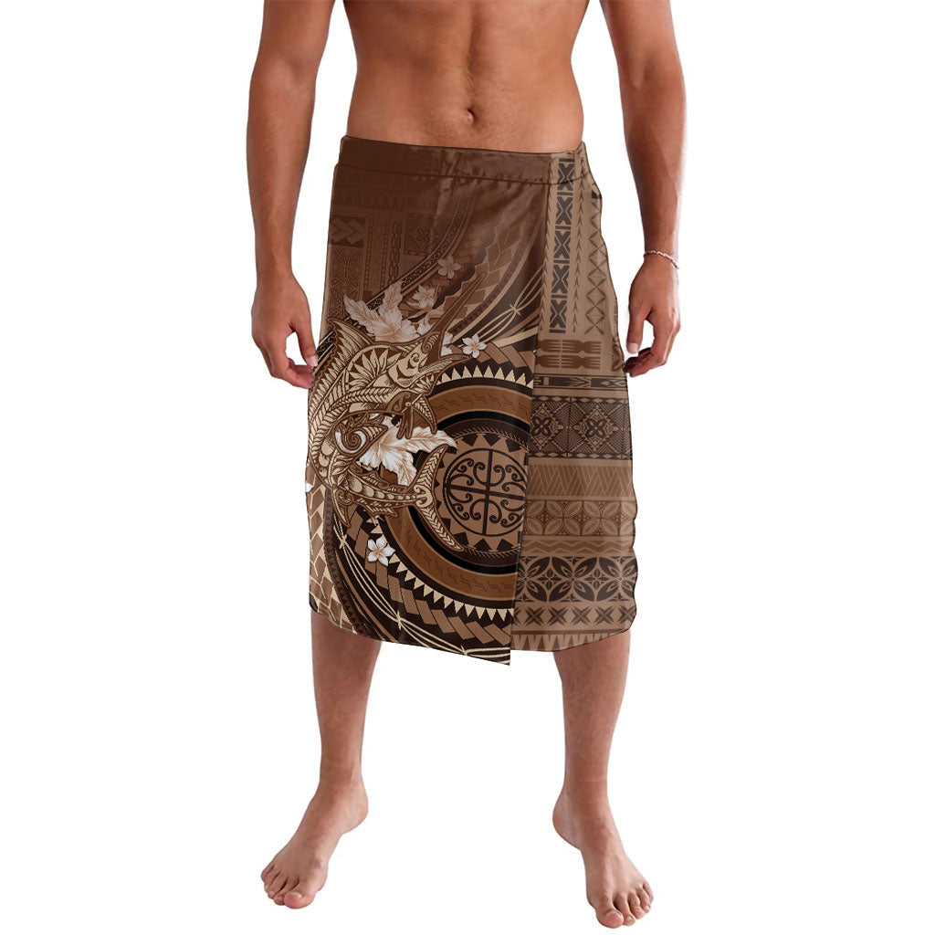 Samoa Tatau Marlin Lavalava With Siapo Motifs Brown LT05 Brown - Polynesian Pride