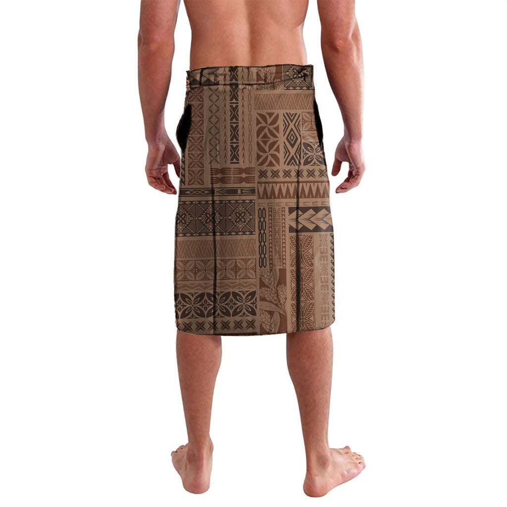 Samoa Tatau Marlin Lavalava With Siapo Motifs Brown LT05 - Polynesian Pride