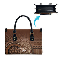 Samoa Tatau Marlin Leather Bag With Siapo Motifs Brown LT05 - Polynesian Pride