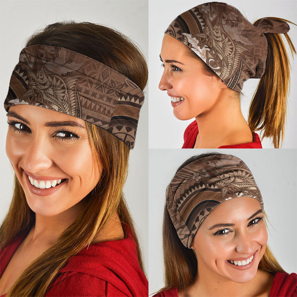Samoa Tatau Marlin Neck Gaiter With Siapo Motifs Brown LT05 - Polynesian Pride