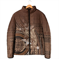 Samoa Tatau Marlin Padded Jacket With Siapo Motifs Brown LT05 - Polynesian Pride