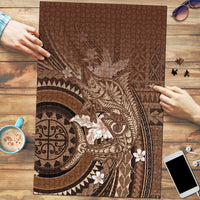 Samoa Tatau Marlin Puzzle With Siapo Motifs Brown