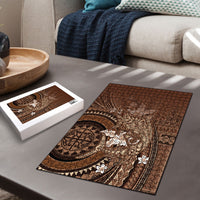 Samoa Tatau Marlin Puzzle With Siapo Motifs Brown