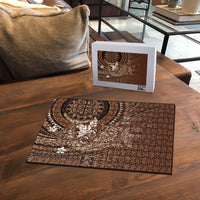 Samoa Tatau Marlin Puzzle With Siapo Motifs Brown