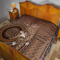 Samoa Tatau Marlin Quilt With Siapo Motifs Brown LT05 - Polynesian Pride