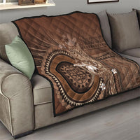 Samoa Tatau Marlin Quilt With Siapo Motifs Brown LT05 - Polynesian Pride