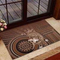 Samoa Tatau Marlin Rubber Doormat With Siapo Motifs Brown LT05 - Polynesian Pride