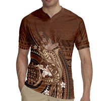 Samoa Tatau Marlin Rugby Jersey With Siapo Motifs Brown LT05 - Polynesian Pride