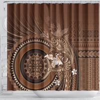 Samoa Tatau Marlin Shower Curtain With Siapo Motifs Brown LT05 - Polynesian Pride