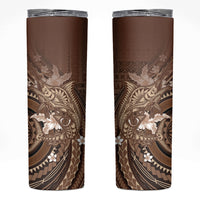 Samoa Tatau Marlin Skinny Tumbler With Siapo Motifs Brown LT05 Brown - Polynesian Pride
