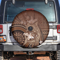 Samoa Tatau Marlin Spare Tire Cover With Siapo Motifs Brown LT05 Brown - Polynesian Pride