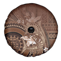 Samoa Tatau Marlin Spare Tire Cover With Siapo Motifs Brown LT05 - Polynesian Pride