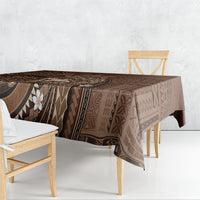 Samoa Tatau Marlin Tablecloth With Siapo Motifs Brown LT05 - Polynesian Pride
