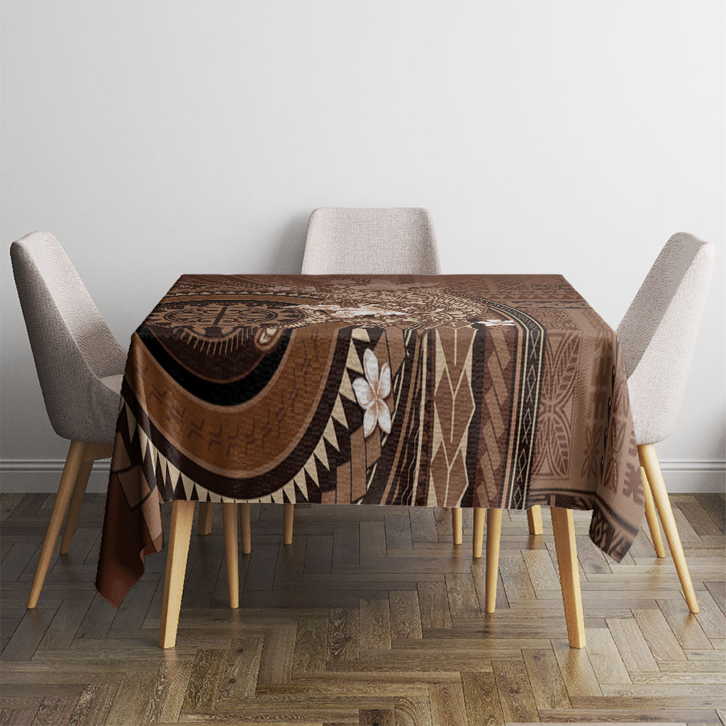 Samoa Tatau Marlin Tablecloth With Siapo Motifs Brown LT05 - Polynesian Pride