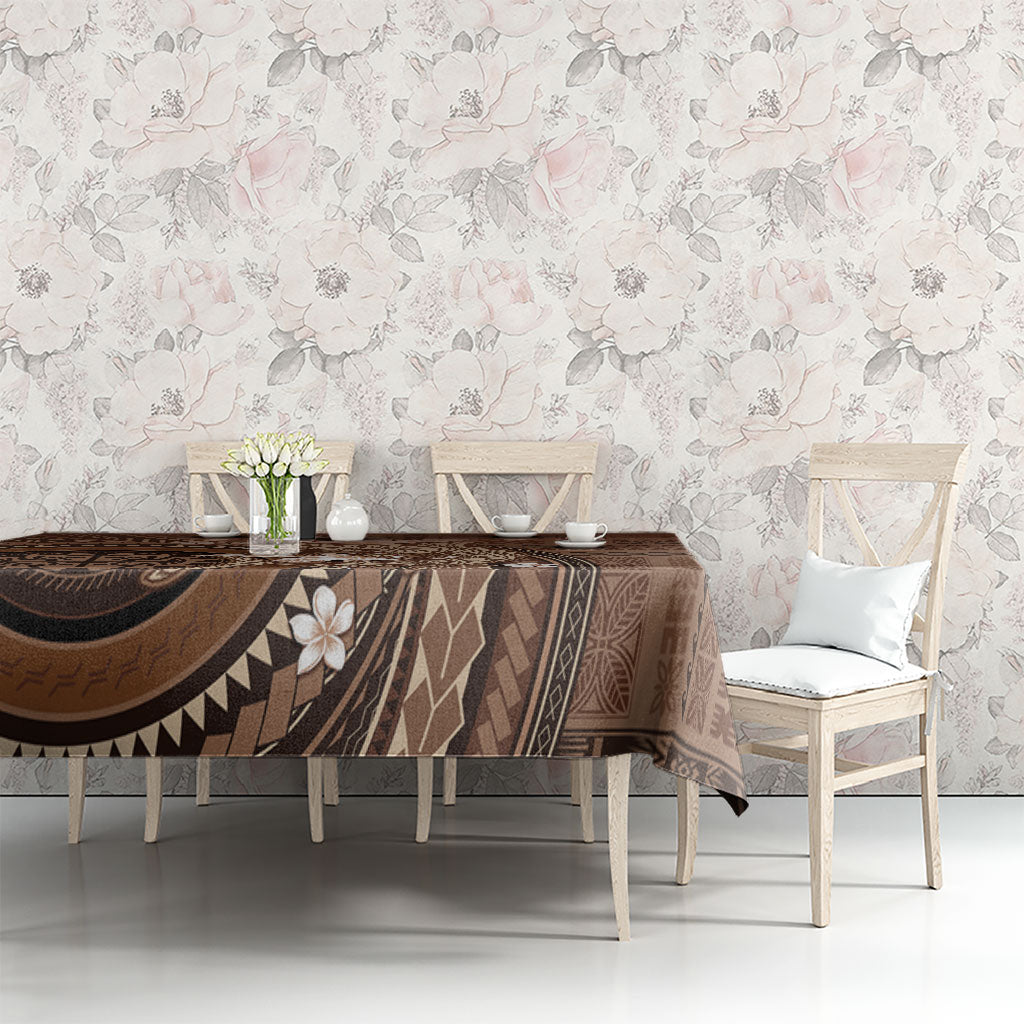 Samoa Tatau Marlin Tablecloth With Siapo Motifs Brown LT05 - Polynesian Pride