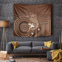 Samoa Tatau Marlin Tapestry With Siapo Motifs Brown LT05 Brown - Polynesian Pride