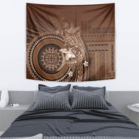 Samoa Tatau Marlin Tapestry With Siapo Motifs Brown LT05 - Polynesian Pride