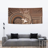 Samoa Tatau Marlin Tapestry With Siapo Motifs Brown LT05 - Polynesian Pride