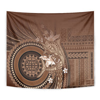 Samoa Tatau Marlin Tapestry With Siapo Motifs Brown LT05 - Polynesian Pride