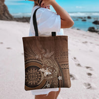 Samoa Tatau Marlin Tote Bag With Siapo Motifs Brown LT05 - Polynesian Pride