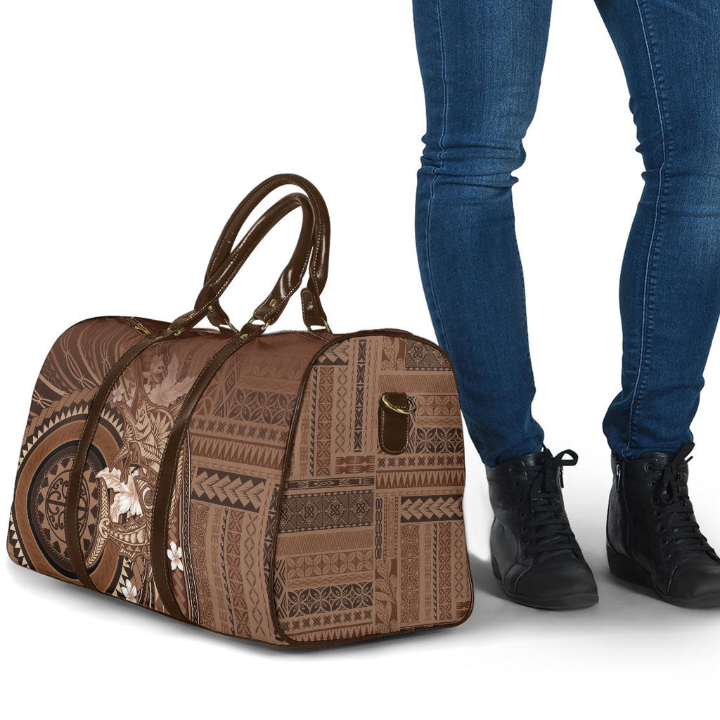 Samoa Tatau Marlin Travel Bag With Siapo Motifs Brown LT05 - Polynesian Pride
