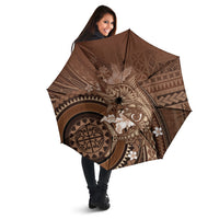 Samoa Tatau Marlin Umbrella With Siapo Motifs Brown LT05 - Polynesian Pride