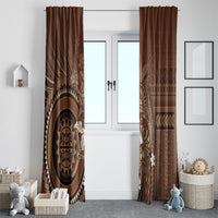 Samoa Tatau Marlin Window Curtain With Siapo Motifs Brown LT05 - Polynesian Pride
