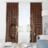 Samoa Tatau Marlin Window Curtain With Siapo Motifs Brown LT05 - Polynesian Pride