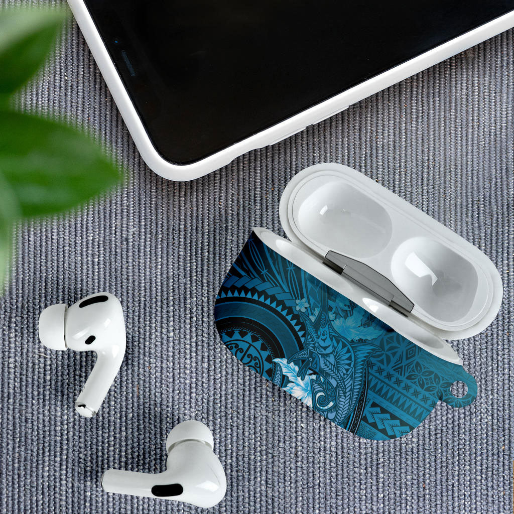 Samoa Tatau Marlin AirPods Case With Siapo Motifs Teal LT05 - Polynesian Pride