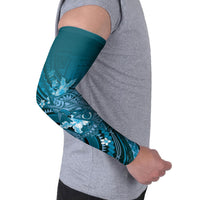 Samoa Tatau Marlin Arm Sleeves With Siapo Motifs Teal LT05 - Polynesian Pride