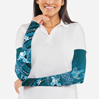Samoa Tatau Marlin Arm Sleeves With Siapo Motifs Teal LT05 - Polynesian Pride