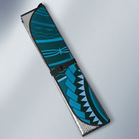 Samoa Tatau Marlin Auto Sun Shade With Siapo Motifs Teal LT05 - Polynesian Pride