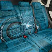 Samoa Tatau Marlin Back Car Seat Cover With Siapo Motifs Teal LT05 - Polynesian Pride
