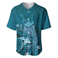 Samoa Tatau Marlin Baseball Jersey With Siapo Motifs Teal LT05 Teal - Polynesian Pride