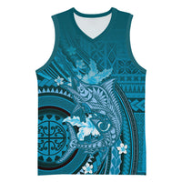 Samoa Tatau Marlin Basketball Jersey With Siapo Motifs Teal LT05 Unisex Teal - Polynesian Pride