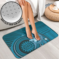 Samoa Tatau Marlin Bathroom Set With Siapo Motifs Teal LT05 - Polynesian Pride