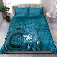 Samoa Tatau Marlin Bedding Set With Siapo Motifs Teal LT05 - Polynesian Pride