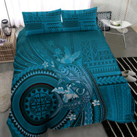 Samoa Tatau Marlin Bedding Set With Siapo Motifs Teal LT05 - Polynesian Pride