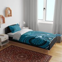 Samoa Tatau Marlin Bedding Set With Siapo Motifs Teal LT05 - Polynesian Pride