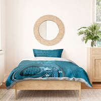 Samoa Tatau Marlin Bedding Set With Siapo Motifs Teal LT05 - Polynesian Pride