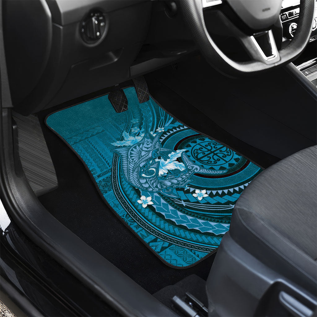 Samoa Tatau Marlin Car Mats With Siapo Motifs Teal LT05 - Polynesian Pride