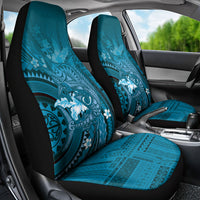 Samoa Tatau Marlin Car Seat Cover With Siapo Motifs Teal LT05 - Polynesian Pride