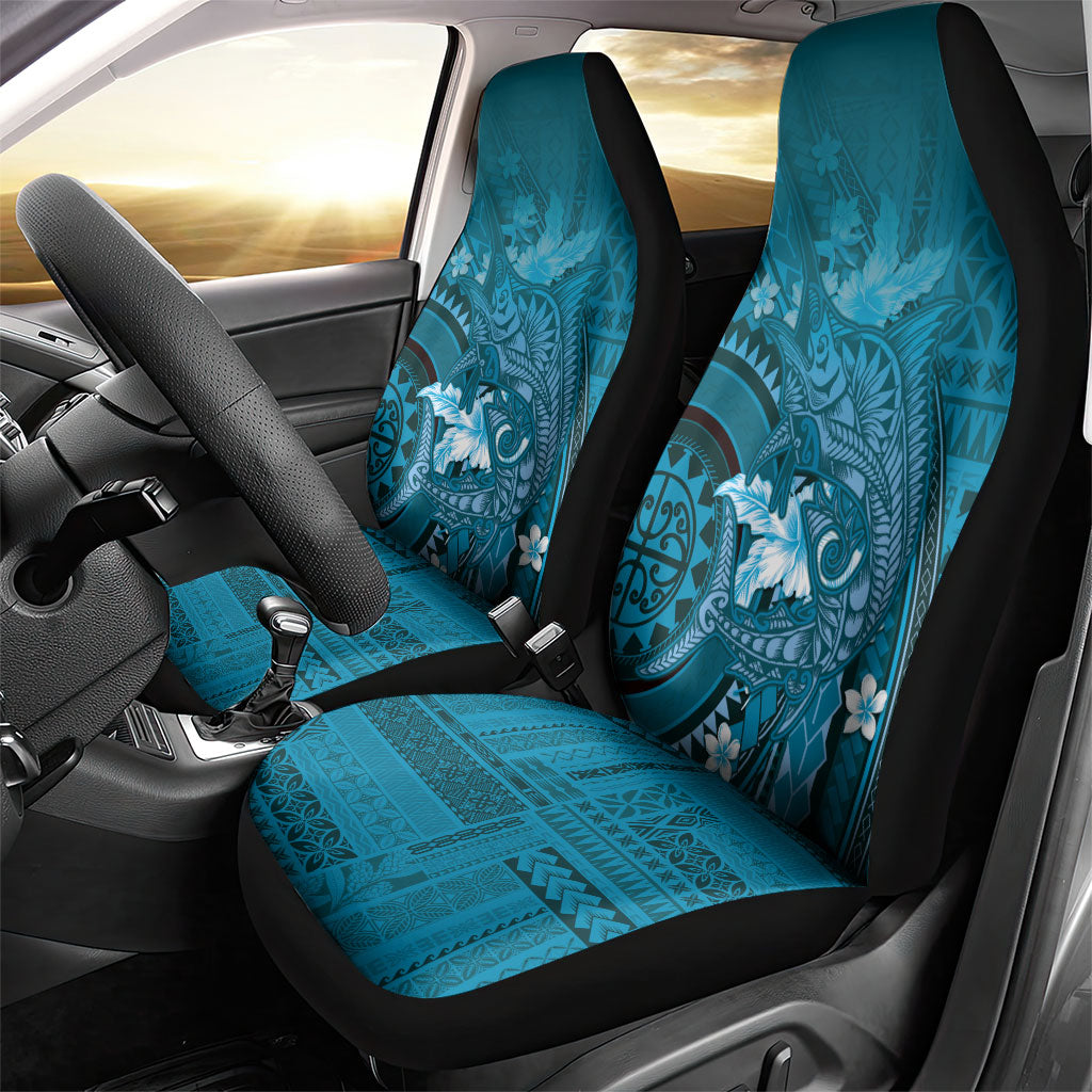 Samoa Tatau Marlin Car Seat Cover With Siapo Motifs Teal LT05 - Polynesian Pride