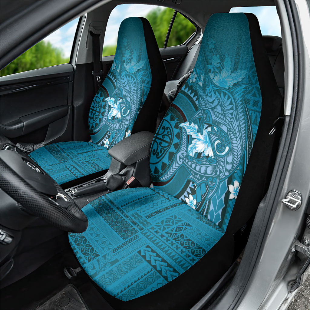 Samoa Tatau Marlin Car Seat Cover With Siapo Motifs Teal LT05 - Polynesian Pride