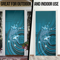 Samoa Tatau Marlin Door Cover With Siapo Motifs Teal
