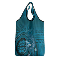 Samoa Tatau Marlin Grocery Bag With Siapo Motifs Teal LT05 - Polynesian Pride