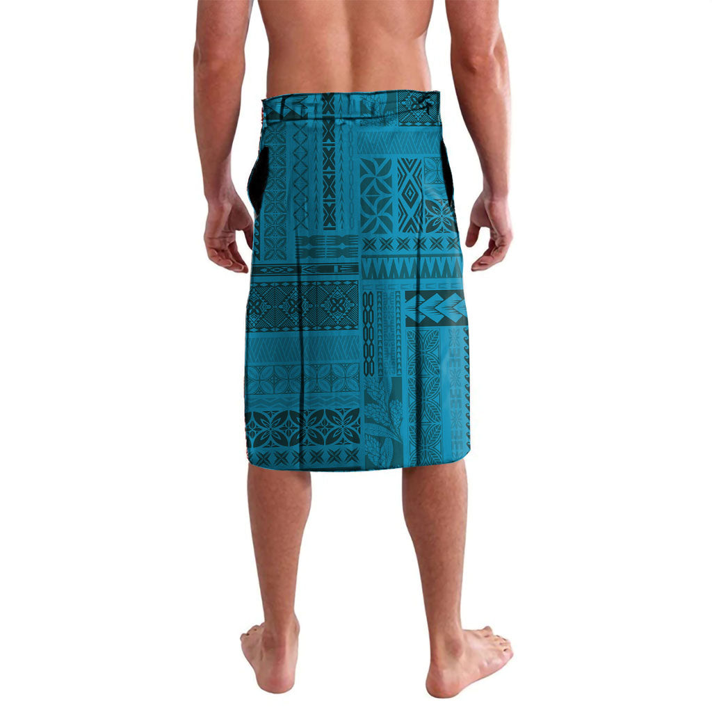 Samoa Tatau Marlin Lavalava With Siapo Motifs Teal LT05 - Polynesian Pride