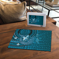 Samoa Tatau Marlin Puzzle With Siapo Motifs Teal LT05 - Polynesian Pride
