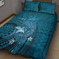 Samoa Tatau Marlin Quilt Bed Set With Siapo Motifs Teal LT05 - Polynesian Pride