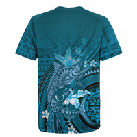 Samoa Tatau Marlin Rugby Jersey With Siapo Motifs Teal LT05 - Polynesian Pride